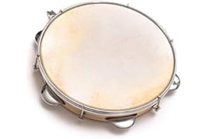 JL SPORT Capoeira Cuir Pandeiro Tambour Tambourine Samba Brasil en Bois Instrument de Musique 8 "