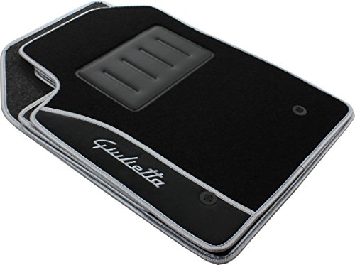 Alfombrilla para coche, alfombrillas bordadas color lino (compatibilidad no garantizada para vehículos con conductor en lado izquierdo). ND plateado