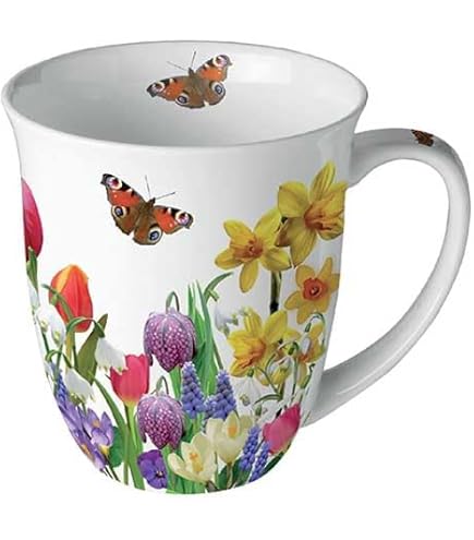 Ambient Fine China - Caraffa Per Fiori Con Farfalla, 0,4 Litri, In Porcellana Fine, Lavabile In Lavastoviglie E Adatta Al Microonde