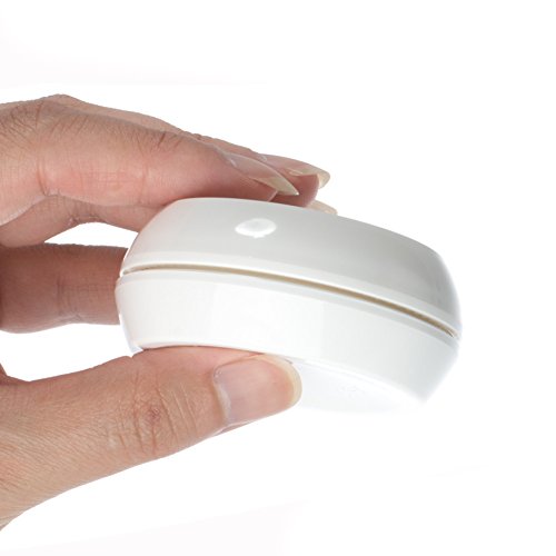 1 Pcs 30ML 1OZ Empty Refillable Circular Powder Puff Box Portable Make-up Powder Container Holder Case Great for Loose Powder Blusher Finishing Powder Storage(White)