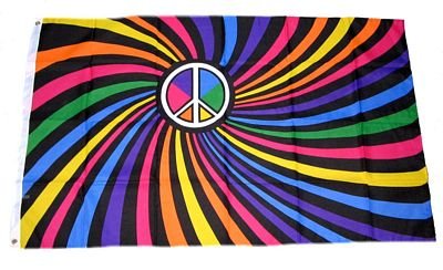 Fahne / Flagge Peace Zeichen Regenbogen NEU 90 x 150 cm
