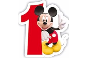 PARTYLANDIA Cialda In Ostia Topolino 1 Compleanno Decorazioni Torta Compleanno Dischi Commestibile