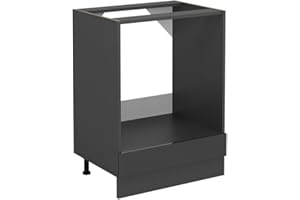Vicco Mobile per forno da incasso R-Line, Antracite lucido, 60 cm senza piano di lavoro