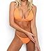Price comparison product image LMMVP Bikini Set Women Plain Swimsuits Two Piece Swimwear Beach Bathing Suit (S, Orange)