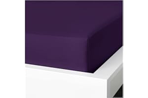 BELDORA Anti-Allergy Anti-Bacterial Brushed Microfibre Polyester Fitted Bed Sheet - 28cm Depth, Easy Care, Fade Resistant (Blackberry Purple, 4ft Small Double)