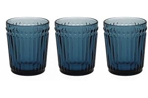Tognana Dorico Juego de 3 vasos de pasta de cristal azul cc 300