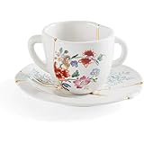 Seletti Kintsugi Tazzina con piattino in porcellana e oro 24 carati mod. 1