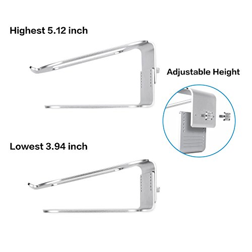 Paragala Ergonomische Einstellbare Laptop Ständer Universal Stilvollen Aluminium Notebook Halter für MacBook Pro Air Stand And Other 10-17 Zoll Laptops (Silver1) - 5