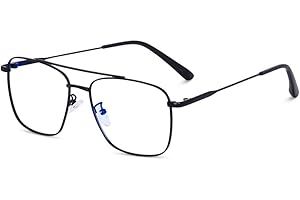 CREEK Blue Light Blocking Metal Frame Blue Cut Zero Power anti-glare Eyeglasses for Eye Protection from UV by Computer/Tablet