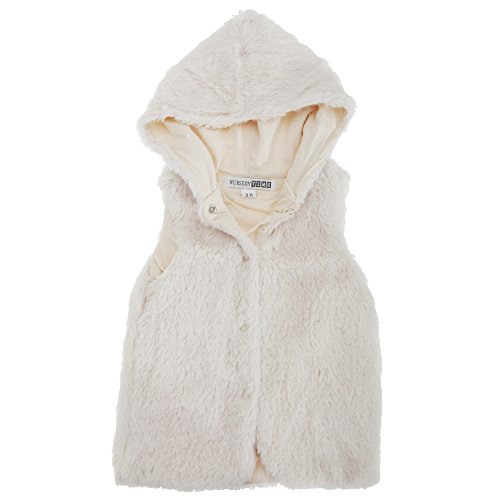 Baby Girls Hooded Faux Fur Winter Gilet (6-12 Months) (Cream)