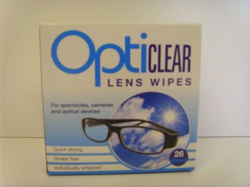 Opticlear lens Wipes 6 X Packs of 26 Wipes (156 Wipes )
