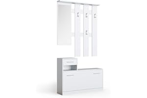 Vicco Armadio da ingresso Billy, Bianco, 25 x 191 cm