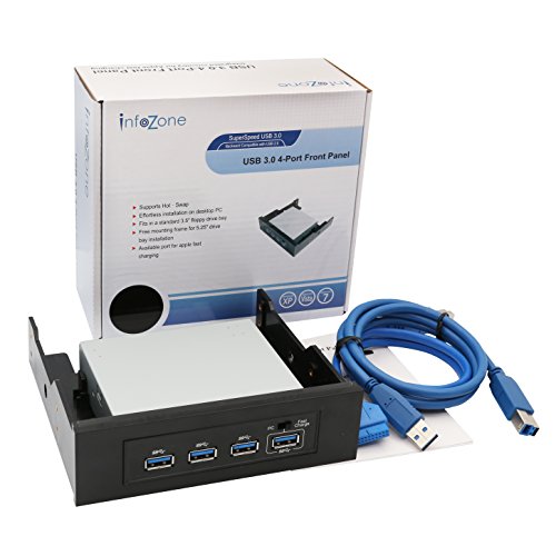 Syba Interner USB-Hub (4 3,5 Zoll USB-3.0-Ports mit 5,25 Zoll Laufwerksschachthalterung) - 7