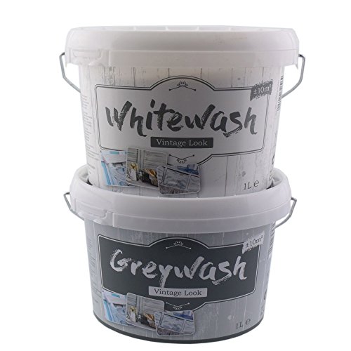 Kreidefarbe für Holz Vintage Shabby Chic Antiklook White wash – weiss 1 Liter - 2