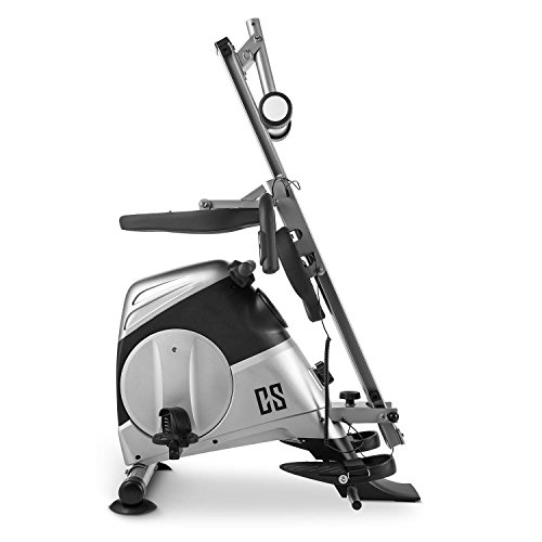 CAPITAL SPORTS Rowbi 3 in 1 Ruder-Fahrrad-Ergometer Seilzugtrainer (Metallrahmen für Belastung bis max 125 kg, platzsparende Aufbewahrung) silber-schwarz - 4