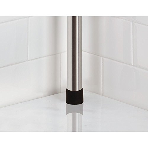 InterDesign York Teleskop Duschregal | mit Handtuchhalter und Haken | hochwertige Duschablage ohne Bohren | vierfacher Duschkorb für mehr Stauraum | Metall silber lackiert - 4