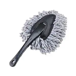 EIN SOF Microfiber Car Cleaning Brush for Wet & Dry Surface, Multipurpose Brush with extendable Handle for Cars/Indoors/Home (Pack of 1, Grey, Small)