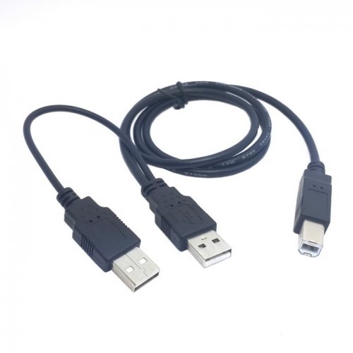 CY Dual USB 2.0 Male to Standard B Male Y Cable 80cm for Printer & Scanner & External Hard Disk Drive