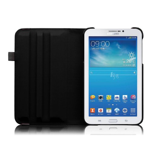 Fintie Samsung Galaxy Tab 3 7.0 Lite T110 T111 Hülle – 360° Drehbarer Stand Smart Cover Case Schutzhülle Tasche Etui mit Ständerfunktion für Galaxy Tab 3 7.0 Lite (7 Zoll) Tablet, Schwarz - 7