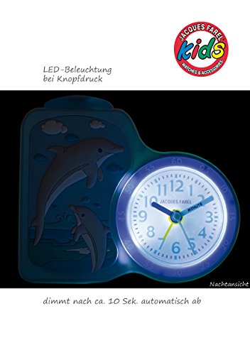 JACQUES FAREL ACB712DO-G Delfin Wecker Unisex Kinderwecker Kunststoff Analog Licht Alarm weiss - 4