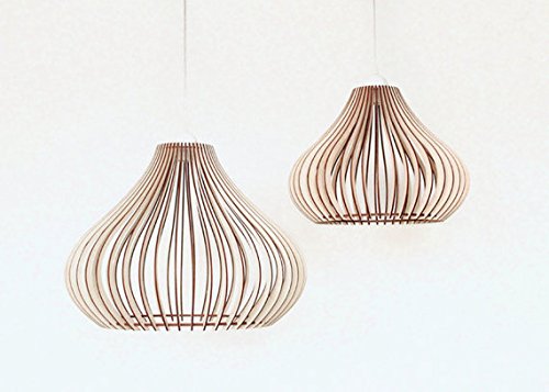Holz Modern Deckenleuchte Lampe/Classic EKO Holz Anhänger Licht/Laser geschnitten Innen-Lampenschirm/Home Dekorative Lampe/Küche, Wohnzimmer, Arbeitszimmer, Büro, Esszimmer, Schlafzimmer Kronleuchter/… - 2
