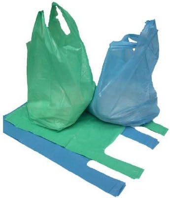unibags 3X100 x Strong Blue 'Vest' Style Plastic Carrier Bags - 11" x 17" x 21" (16 micron) Unipack Brand