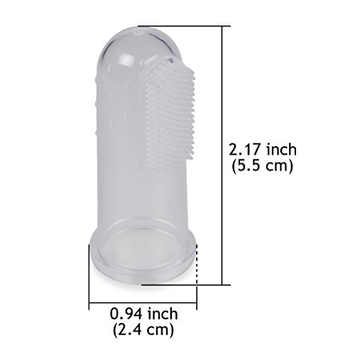 Edealing Weiches sicheres Baby Zahnbürste Kids Silikon-Finger-Zahnbürste-Gummi-Bürste Klar Massage 3er Pack - 4