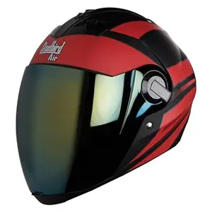 Steelbird Air SBA-2 Streak High Impact ABS Full Face Helmet with Visor (Black/Red/Gold, Medium)