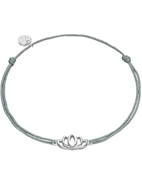 Glanzstücke München Damen-Silberarmband Lotusblume Sterling Silber 15,0 - 22,0 cm, flexibel einstellbar - Textil-Armband...