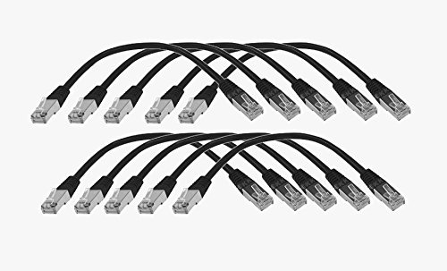 LAN-/Patch-Kabel. 10er-Pack. schwarz. 25cm kurz