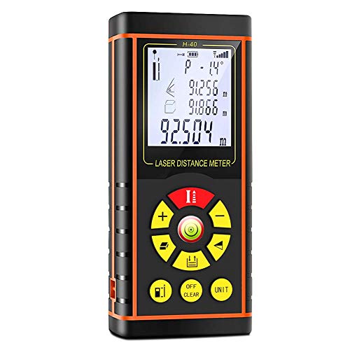 TOPERSUN Misuratore Laser 40m professionale Telemetro laser digitale Misura Continua Misura Distanza Area e Volume LCD Retroilluminato Batteria IP54 impermeabile Inclusa con corda appesa
