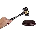 NA Wooden Gavel and Block,Wood Hammer with Block for Lawyer Judge，Manual Wood Gavel Sound Block,Judge Hammer Set for Auctions and Courts（10 Inch）