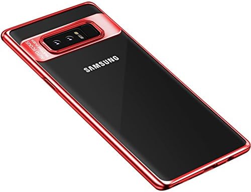 Senisttech Samsung Galaxy Note 8 Ultra Slim Protective Case -Crystal Clear Ultra Thin Transparent Silicone Backcover Cell Phone Sleeve TPU Case for Samsung Galaxy Note 8 (Red)
