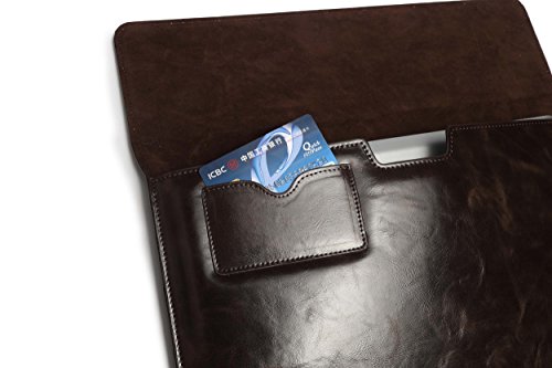 15 Zoll Schutzhülle / Tasche für Tablets und Notebooks bzw. Laptops aus feinstem Lederimitat mit Zusatzfächern und weichen Innenfutter für Apple MacBook Pro RETINA15″, Dell Latitude, MSI Gaming Book, Schenker Slim-Serie, HP Elitebook + Chromebook, Gigabyte P-Serie Farbe coffee (dunkelbraun) - 6