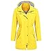 Produktbild LUGOW Damen Rain Jacket Outdoor Hoodie Wasserdichter Regenmantel Windjacke Mit Kapuzen Winddicht Online Günstig Mäntel Knopf Mantel Windbreaker Reißverschluss Outwear(Small,Gelb)