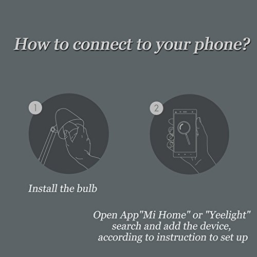 Ollivan®Original Xiaomi Yeelight Smartl Nachttischlampe -LED Lampe Birne Lichtsteuerung – Leuchtdichte verstellen -mit WIFI und APP Ferndatenverarbeitung - 7