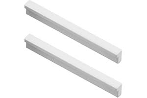JIAOLUN123 2x Poignées de placards forme L Boutons de portes Cuisine Chambre alliage d'aluminium Cabinet Poignée de tirette Poignet pour Tiroir Intérieure Meuble Tirer,blanche (Hole distance 160mm)