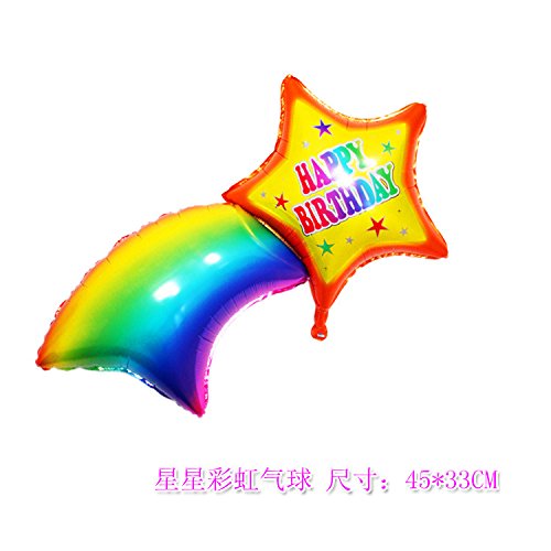 Somine Party Luftballons Set – inklusiv die Ballons mit Geformte von HAPPY BIRTHDAY Buchstaben, Sonnenblume, Regenbogen, Lutscher, Fahne dreieckig Banner für Partei Dekoration - 4
