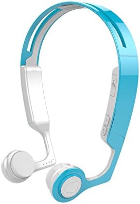 Eiffel Bone Conduction Headphones with Microphone Bluetooth 4.2 Wireless Stereo Sport Headphone with Noise Reduction Microphone (Blue&amp;White)