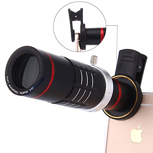Elecguru HD clip-on kit obiettivo, universale 18 x Zoom teleobiettivo + 12.5 x super macro lens + 0.6 x Grandangolo per iPhone 7/6s/6 Plus/5/4, Samsung, HTC e altri smartphone