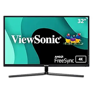 ViewSonic VX3211-4K-MHD 32 inch VA Technology 4K Ultra HD Resolution Monitor (Dual HDMI, DP Port, 300 nits Brightness, Dual Speakers, PIP Enabled, HDR10, AMD FreeSync, 95% NTSC, Stylish), Black