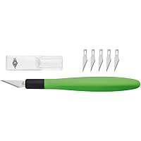Wedo 7852199 Cutter Skalpell Comfortline (mit Softgriff inklusive 5 Ersatzklingen und Schutzkappe) apfelgrün/schwarz