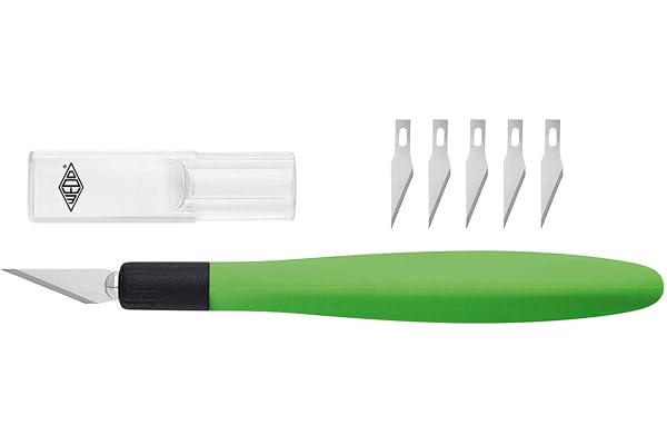 Wedo Comfortline Scalpel avec 5 lames de rechange Vert