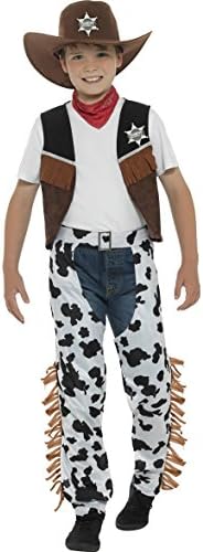 Erdbeerclown – Children's Cowboy Sheriff Costume with Bandana and Chaps, Age 5-6 Years 152 – Ages 4 – 12 – Multi