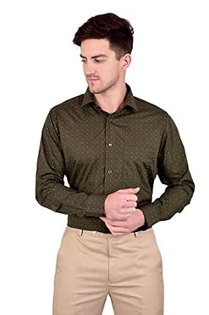 Dark Green Printed Smart Fit Club Shirt 