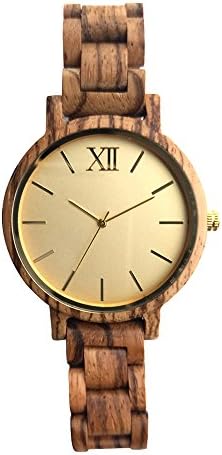 WOODFAN Wooden Wrist Watches for Men or Women - Wood Watch Band / Wood Bezel / Analog Quartz Movement 45mm large dial