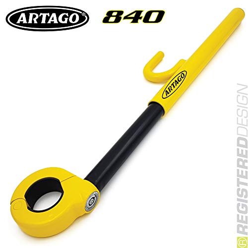 Artago 840A/B Canne Antivol Voiture Volant Airbag Universelle Européenne Facile à Transporter, Noir et Jaune