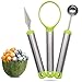 Price comparison product image 3-in-1 Stainless Steel Melon Baller & Carving Knife & Fruit Scoop Set for Fruit Slicer Dig Pulp Separator and Carve
