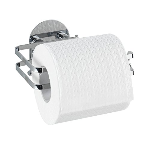 Wenko 21780100 Turbo-Loc Toilettenpapierhalter, Befestigen ohne bohren, Edelstahl rostfrei, 13,5 x 7 x 11 cm, glänzend