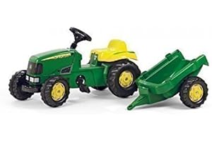 ROLLY TOYS John Deere Rolly Kids Pedal Tractor with Trailer